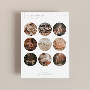 Stickervel met herfstthema, perfect voor journaling en scrapbooking, seizoensstickers, herfststickers, ingelijste stickers, reisstickers