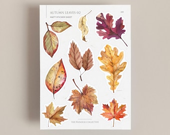 Planner Sticker Sheet | Autumn Leaves Stickers | Autumn stickers | October | Fall Stickers | Scrapbook stickers | Seasonal Stickers