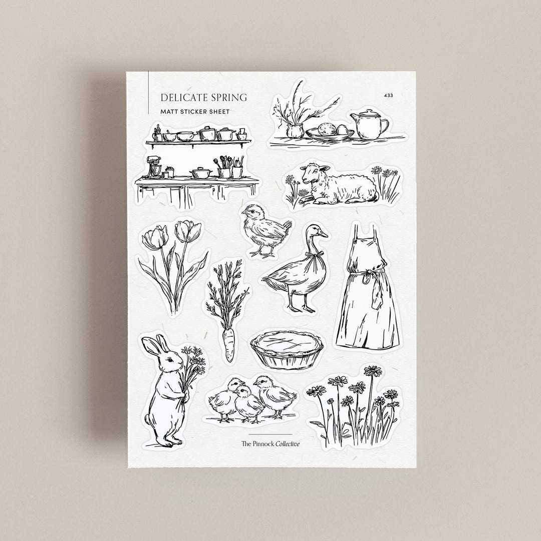 Spring Theme Stickers Spring Themed Sticker Sheet | Watercolour Stickers | Spring ...