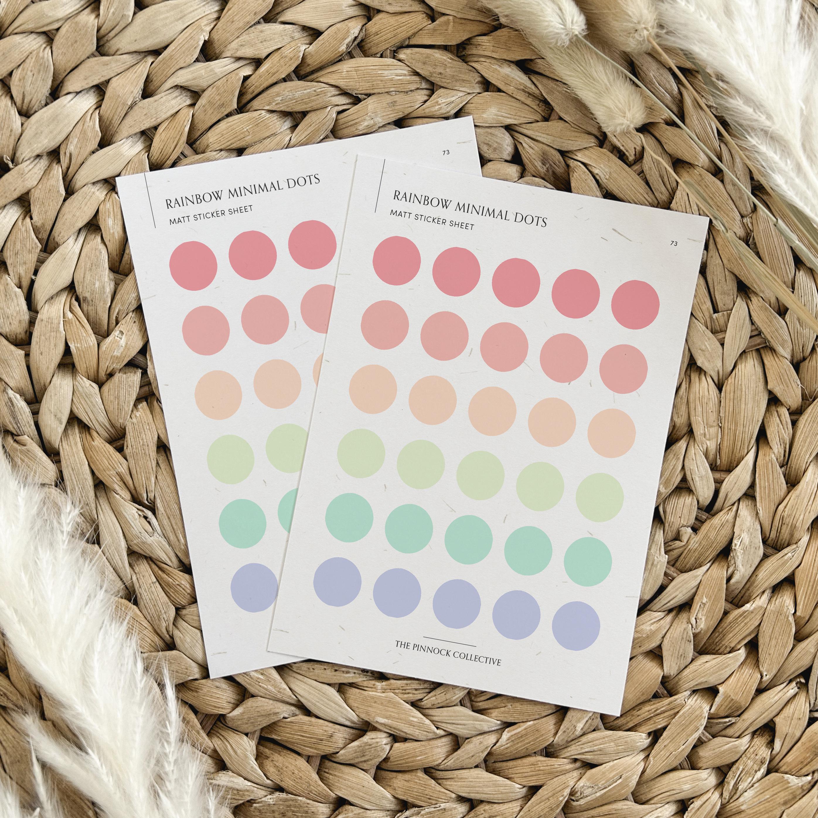 Pastel Rainbow Matt Circle Minimal Stickers That Are Perfect for ...