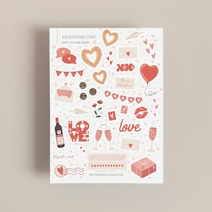 Stickervel Valentijnsdag | Ben dol op journaling | liefdesstickers | Valentijnsseizoen | Harten | Valentijnplanner | Plannerstickers
