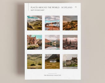 Sticker Sheet | Scotland themed stickers | Travel | Scotland print | Stickers | Travel notebook | Travel Scrapbook | Vacation Stickers