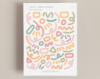 Spring Confetti Polco Sticker Sheet: Scrapbook Planner Stickers