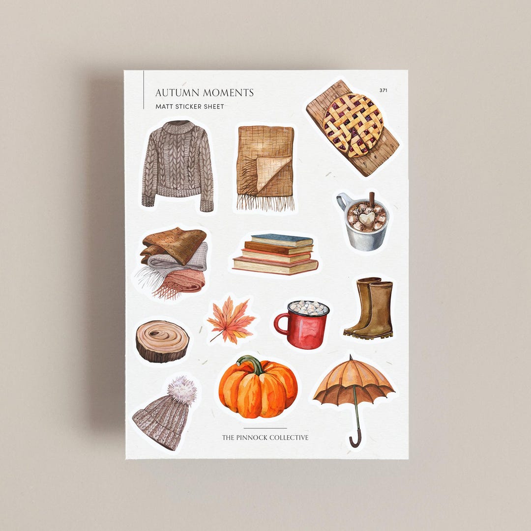 Autumn Sticker Sheet | Seasonal Stickers | Bullet Journal | Planner ...