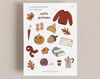 Planner Sticker Sheet | Autumn stickers | October | Fall Stickers | Scrapbook stickers | Seasonal Stickers | Halloween stickers