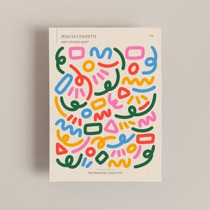 Hoja de pegatinas de Polco Confetti, perfecta para decorar tarjetas fotográficas, pegatinas de confeti, pegatinas de Kpop, pegatinas de carga superior, pegatinas decorativas