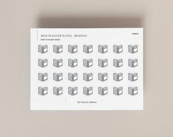 Mini Book Planner Stickers: Reading Tracker Icons