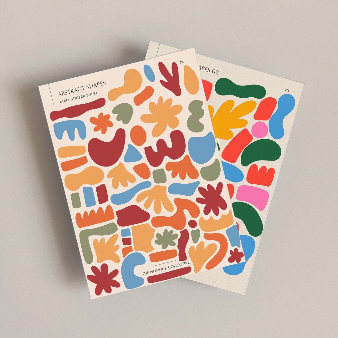 Abstract Shapes Sticker Sheet Bundle | Organic Shapes | Deco Stickers ...