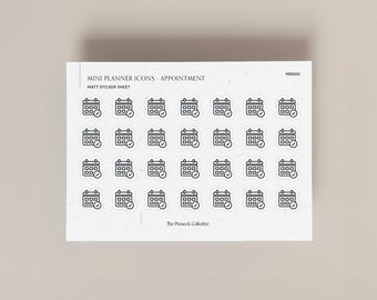 Single Mini Icons Stickers sheet | Functional Planner Stickers | Appointment | Tracker | Planner Stickers | Perfect for Hobonichi Planners