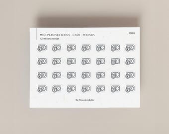 Adesivos para planejador Mini Money Icons: Rastreador de orçamento (fosco)