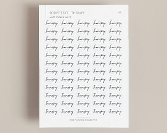Schriftaufkleber | Therapie Aufkleber | Transparent Stickers | Schreibschrift | Planer Essentials | Funktionsaufkleber | Minimaler Text