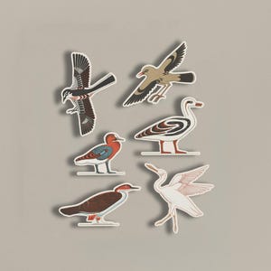 Ägyptische Vögel Sticker Set | Ägypten Aufkleber | Ägyptische Hieroglyphen Vögel | Pharao Ägypten Sticker | Geschichte Kunst Stickers