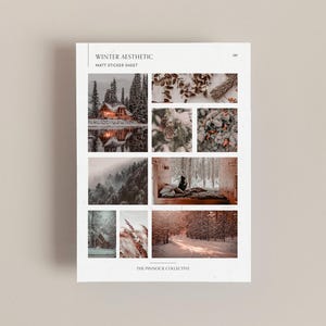 Hoja de pegatinas / Estética invernal / Pegatinas de temporada / Diario / Pegatinas de álbum de recortes navideños
