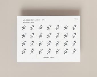 Single Mini Icons Sticker Bogen | Funktionale Planer Aufkleber | Pin Aufkleber | Besonderes | Wichtig | Perfekt für Hobonichi Planer