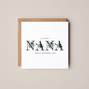 Carte de fête des mères pour grand-mère | Jolie carte de fête des mères | Nan | Nounou | Maman | Cadeau pour elle | Carte florale de maman | Célébration Nan