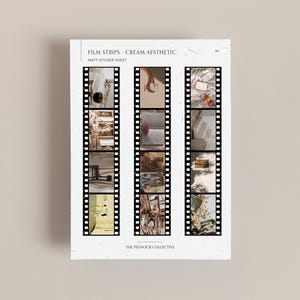 Filmstrip lijststickervel, retrostickers, filmstrips, lijststickers, dagboeksticker, scrapbookingstickers, zwart-witfilm