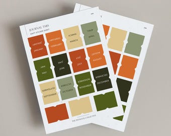 Monthly Tabs Stickers | Blank Tab Stickers | Mini monthly tabs | Autumn themed Stickers | Fall season