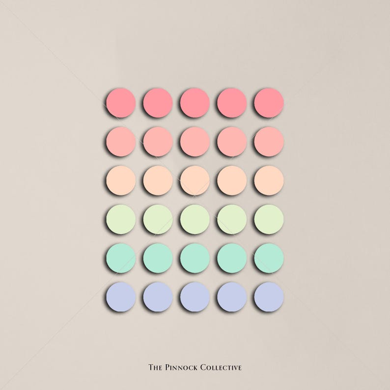 Pastel Rainbow Matt Circle Minimal Stickers That Are Perfect for ...