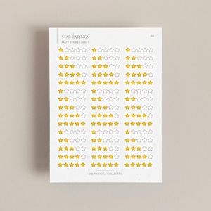 Stickers d'annotation de livre | Autocollants d'évaluation | Livre d'épices | Nombre d'étoiles de l'autocollant | Sticker pour agenda | Stickers pour carnet de lecture | Stickers étoiles