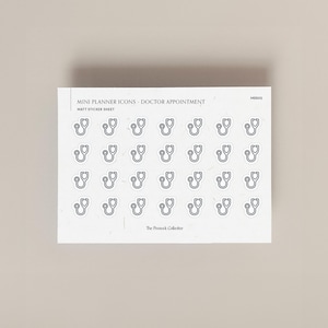 Foglio di adesivi Mini Icons singoli / Adesivi per planner funzionali / Adesivi per appuntamenti dal medico / Adesivi promemoria / Perfetti per planner Hobonichi