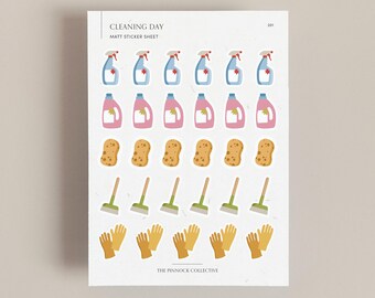 Cleaning themed planner Sticker Sheet | Planner stickers | Cute kawaii stickers | Aesthetic Stickers | Chore Stickers | Organisation sticker
