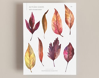 Planner Sticker Sheet | Autumn Leaves Stickers | Autumn stickers | October | Fall Stickers | Scrapbook stickers | Seasonal Stickers