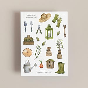 Sticker Sheet | Gardening | Planner Stickers | Journal Stickers | Plants | Foliage | Greenery | Green Sticker | Planting | Flowers | outside