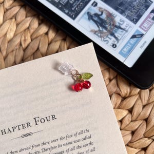 Dust plug charm | Cherries charm | Kindle charms | Accessories for Kindle | E-reader | Fruit | Bookish accessories | Gifts for Book Lover