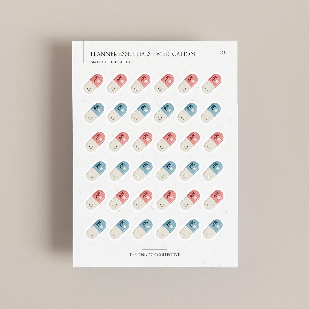Medication File Sticker Planner Sticker Sheet | Medicine Tracking Stickers | Medication ...
