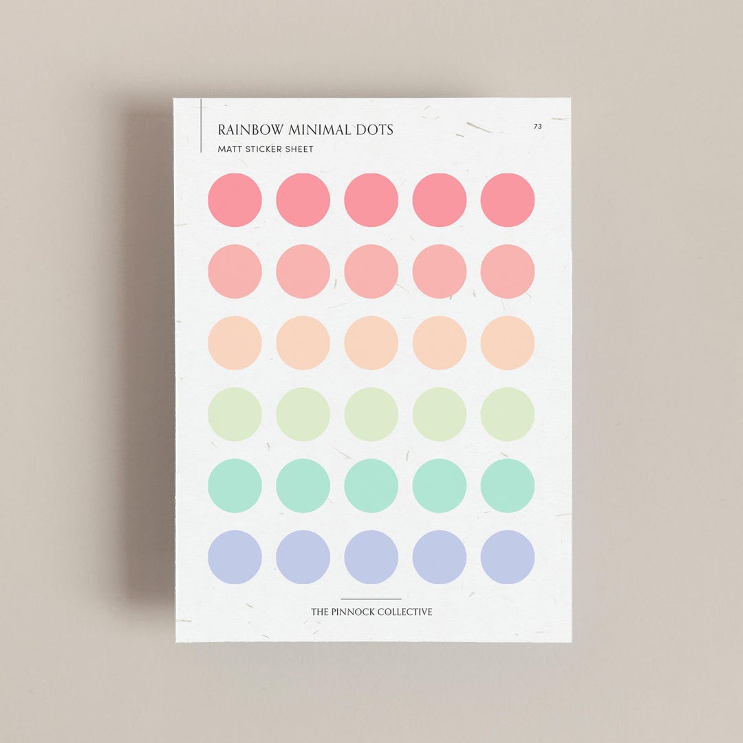 Pastel Rainbow Matt Circle Minimal Stickers That Are Perfect for ...