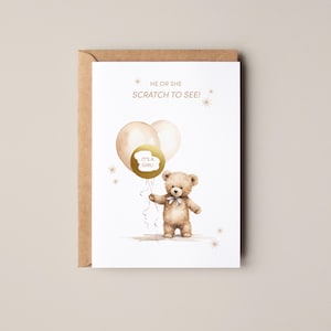 Tarjeta para rascar para revelar el género de un niño o una niña / Tarjeta para rascar para revelar el género / Sorpresa de género para baby shower / Anuncio de género de un bebé