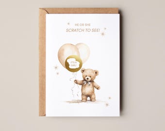 Boy Or Girl Gender Reveal Scratch Card | Scratch Off Card For Gender Reveal | Baby Shower Gender Surprise | Baby Gender Announcement