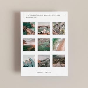 Stickerbogen | Australien Themen Aufkleber | Reise-Aufkleber | Australischer Druck | Aufkleber | Reise-Notizbuch | Reise-Sammelalbum | Urlaub