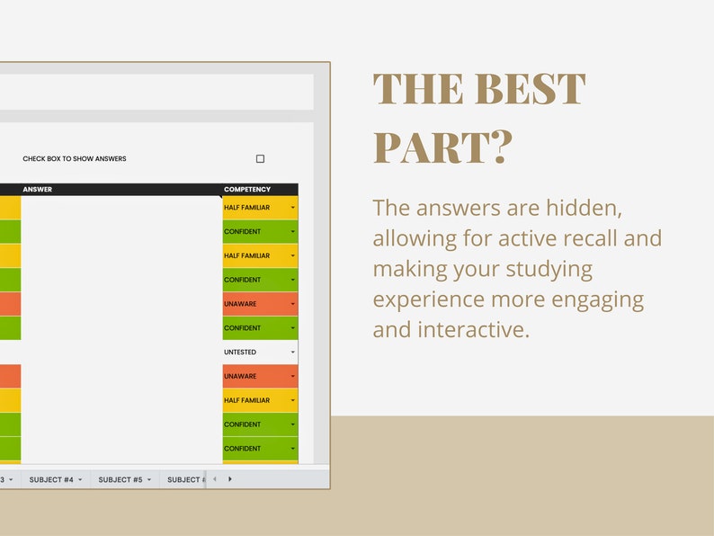 Study Flashcard Google Spreadsheet Organize, Customize and Selfassess