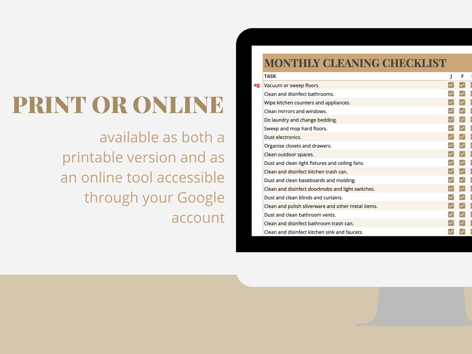 Cleaning Schedule Checklist Digital Download Printable Weekly, Monthly ...