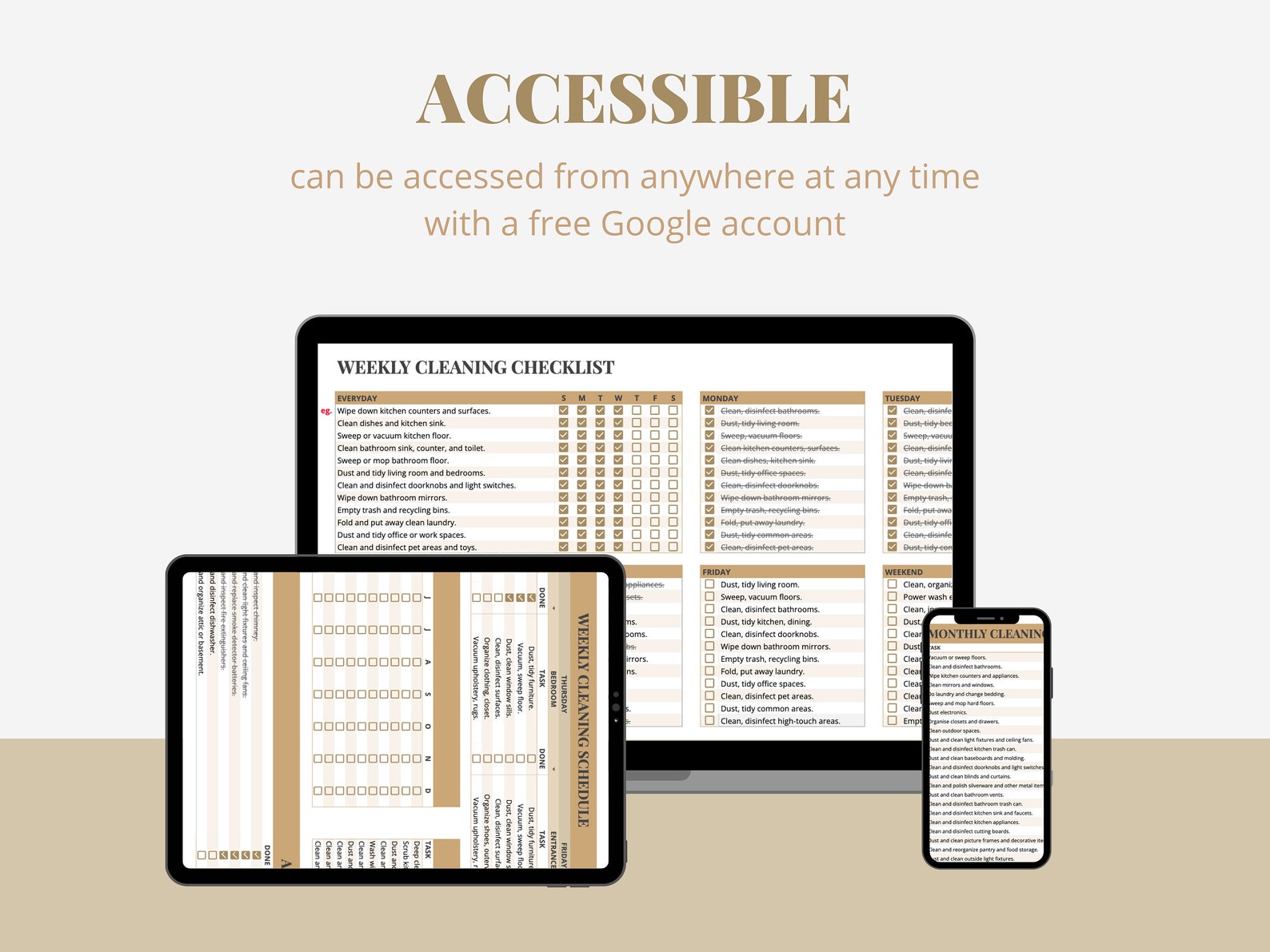 Cleaning Schedule Checklist Digital Download Printable Weekly, Monthly ...