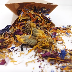 Whole Dried edible flowers for tea, natural confetti, craft supplies and spells