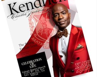 Funeral Program| Editable Fraternity Inspired Funeral| Simple 8.5x11 8 page