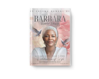 Funeral Obituary Rose  minimalist obituary template 8.5x11 4 page
