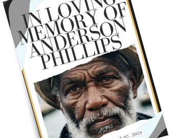 Funeral Program Template | Celebration of Life, 4 Pages (Digital Download)