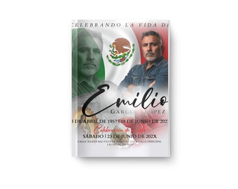 Spanish funeral obituary template 8.5x11 4 page translated from English to Spanish