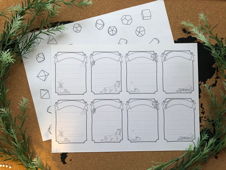 Blank ITEM Cards PDF Dungeons and Dragons Etsy