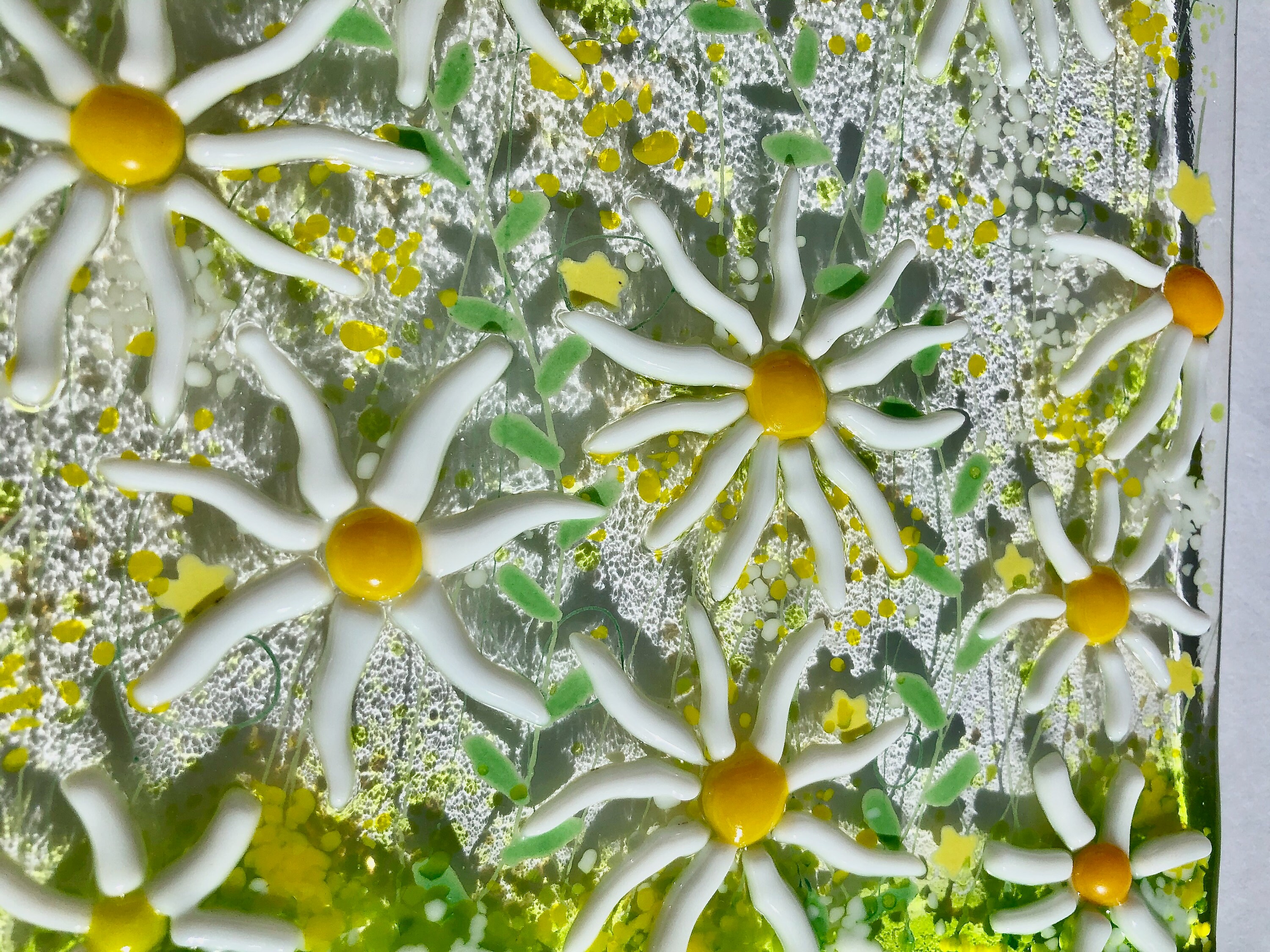 Large Daisies S Wave Fused Glass Flowers Daisy Etsy Nederland