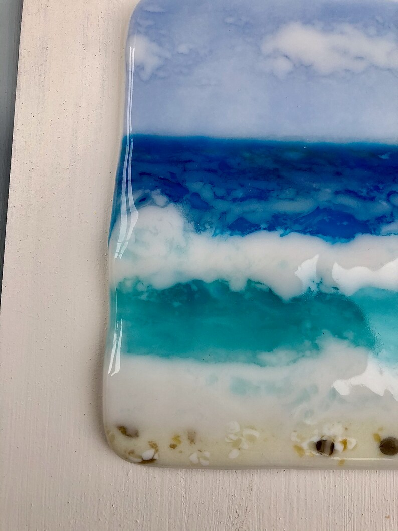 Fused Glass Ocean Waves Fused Glass Wall Art Yachting Gift Etsy