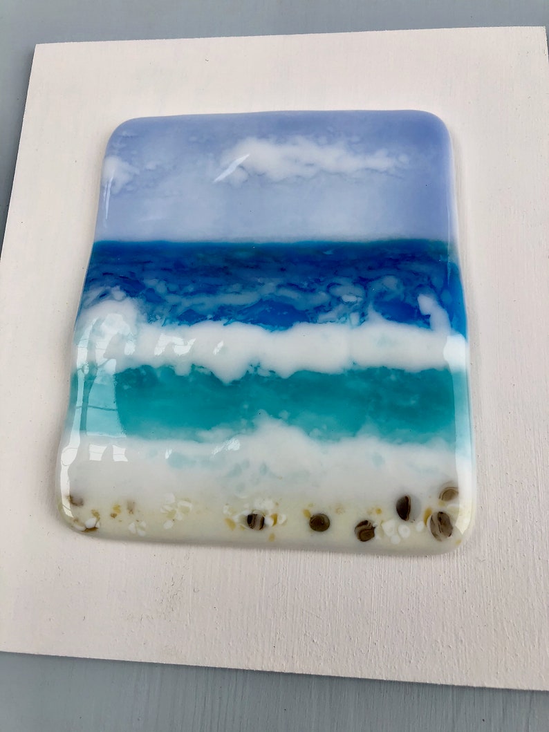 Fused Glass Ocean Waves Fused Glass Wall Art Yachting Gift Etsy