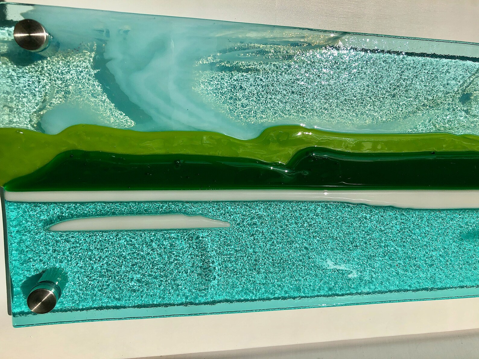 The Isles, Fused Glass Ocean, Fused Glass Wall Art, Sea Waves Beach