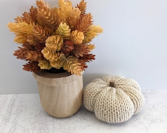 Hand Knit Pumpkin, Thanksgiving and Halloween Decor