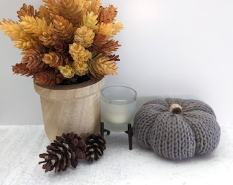 Hand Knit Pumpkin Decoration, Halloween Decor