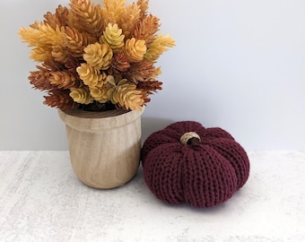Knit Plush Pumpkin Decoration, Thanksgiving Table Decor