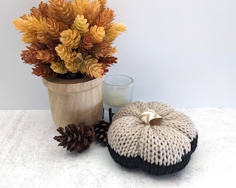 Knit Pumpkin Decoration, Handmade Fall Decor